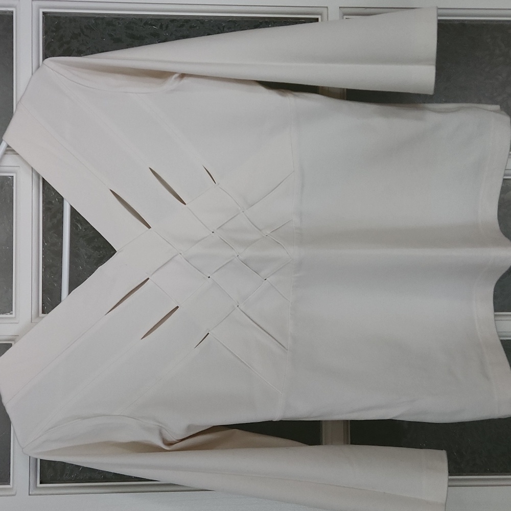 Vintage Together Elegant Cream 3/4 Long Sleeve Top - Picture 2 of 6